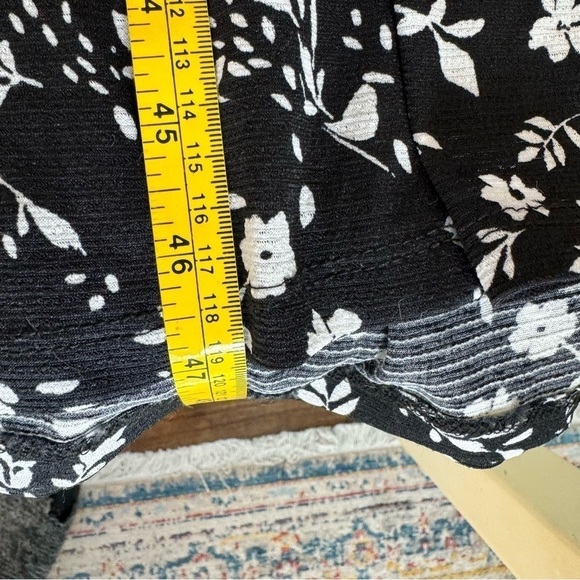 Jane and Delancey Black Floral Stretch High Waist A Line Midi Womens Size M - Picture 12 of 15